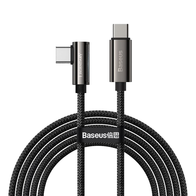 Cablu unghiular USB-C – USB-C Baseus Seria Legend 100W 2m negru imagine noua